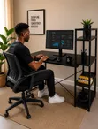 Ergonomic Desk with Shelves - 60x120x70cm - 1