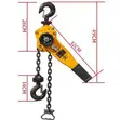 1 Ton Manual Lever Chain Hoist, 10ft Lift - 2
