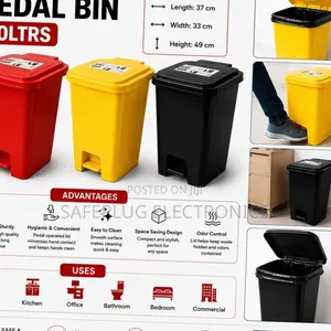 30L NEL Pedal Dustbin - Hands-Free Kitchen & Office Bin