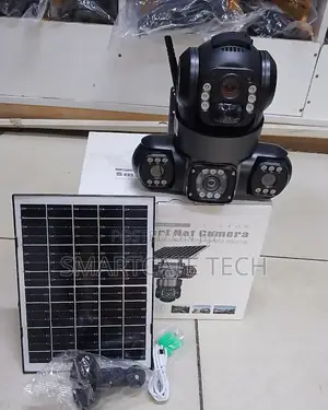V380 Triple Lens Solar CCTV Camera - 4G Wireless Usalama wa Nje