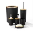 6-in-1 Luxury Bathroom Accessories Set with Bamboo Lid - 2