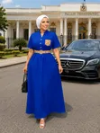 Buttoned Denim Maxi Shirt Dress - 2