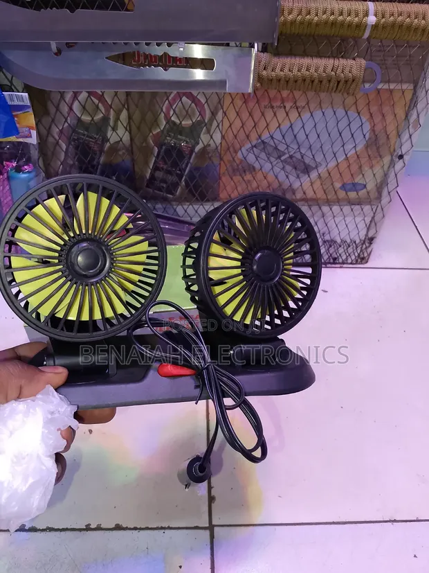 Double Headed Vehicle Fan 360 Rotation - 1