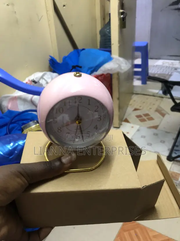 Cute Round Alarm Clock - Pink - 1