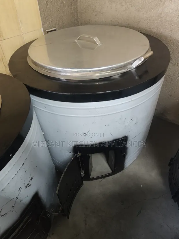 200L Energy-Saving Firewood Jiko - Stainless Steel - 1