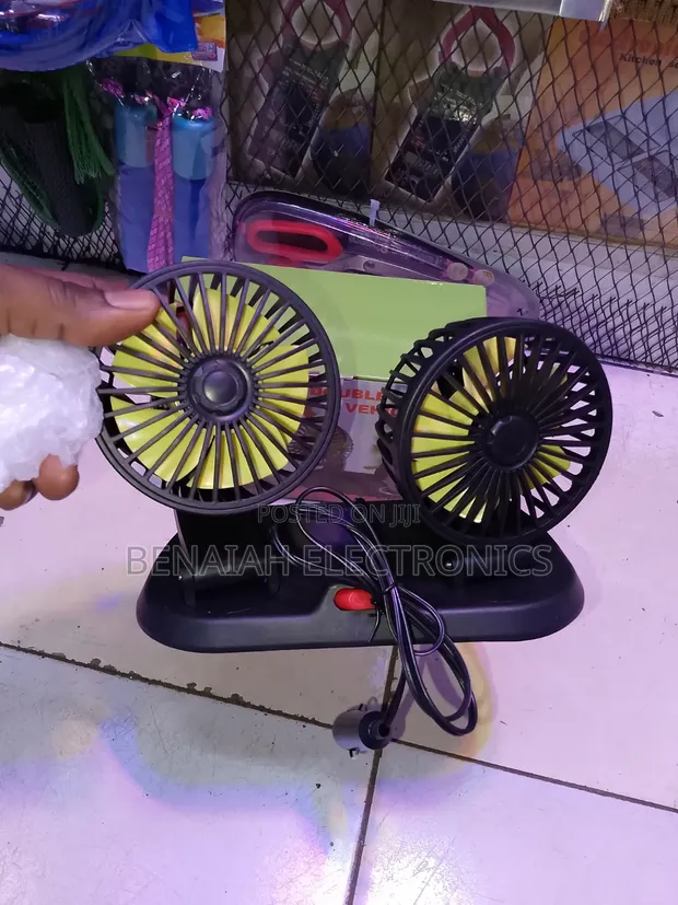 Vehicle Fan, Double Headed, 360 Degrees Rotation - 1