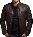 Men's Genuine Leather Zipper Jacket - 2