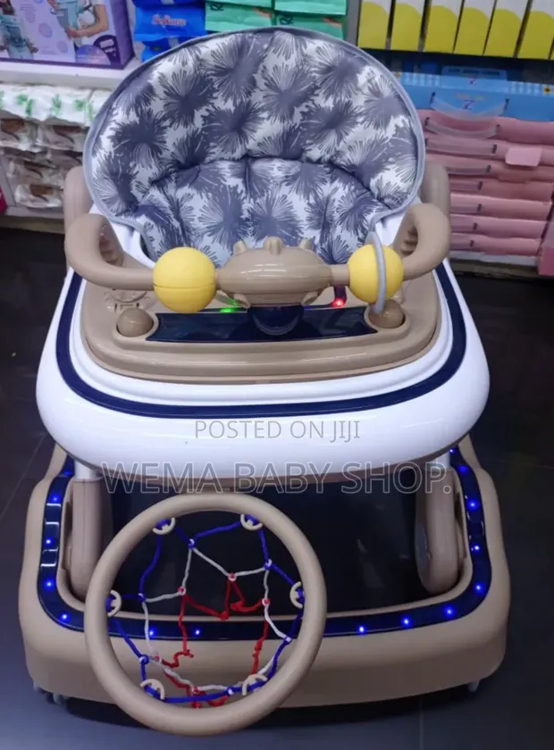 Multifunctional Ergonomic Baby Walker with Interactive Toy Bar - 1
