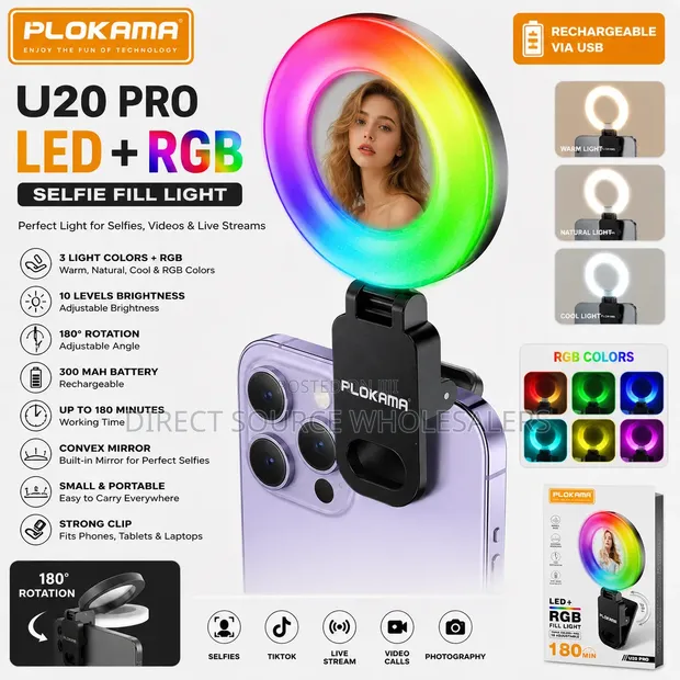 Plokama U20 Pro Rechargeable Selfie Light - 1