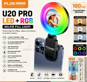 U20 Pro LED RGB Light with 180° Rotation