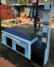Modern Executive TV Stand with LED Lights & Flower Decor - 2