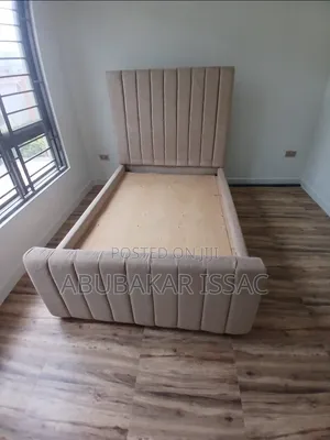 4x6 Small Double Modern Beige Upholstered Bed Frame
