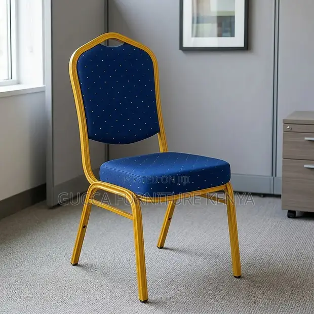 Blue Armless Conference Chair - 1