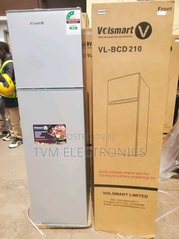 Volsmart VL-BCD210 210L Double Door Refrigerator - Silver - 1