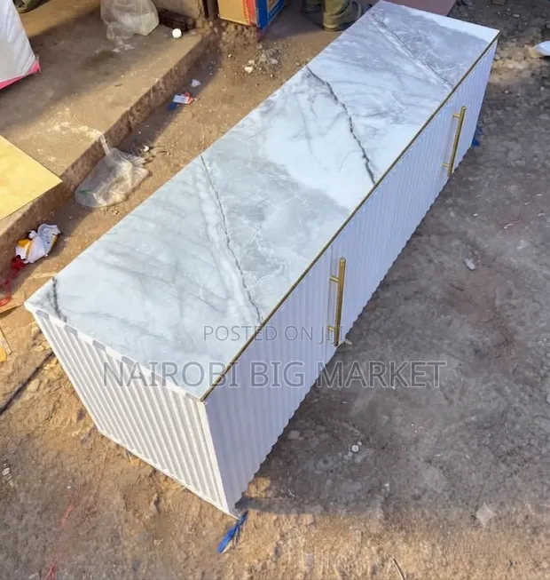 Executive Box TV Stand with Marble Top - 1