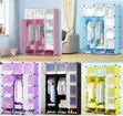 Portable 3-Column Plastic Wardrobe - 1