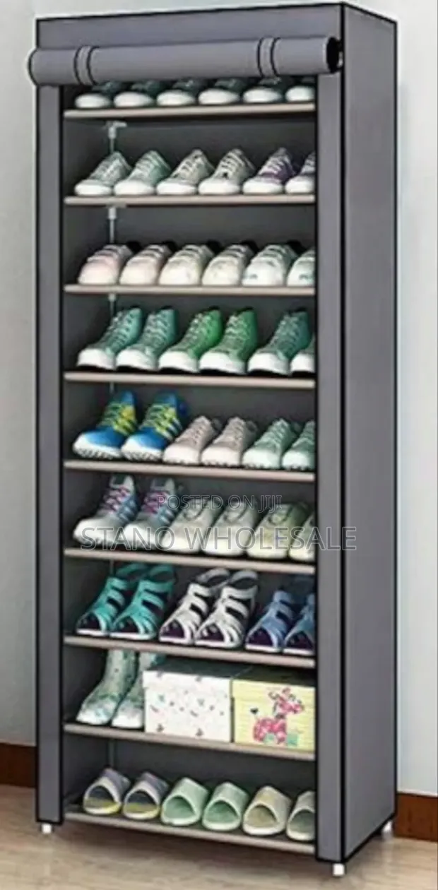 10 Layer Shoe Rack with Cover - 1