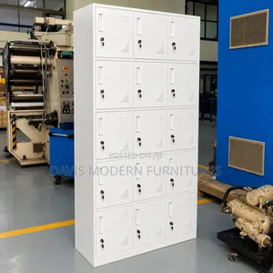 15-Door Metallic Storage Locker Cabinet - White