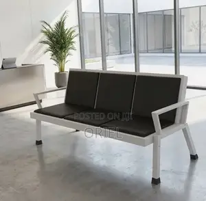 3 Seater Office Waiting Bench - Black