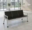 3 Seater Office Waiting Bench - Black - 3