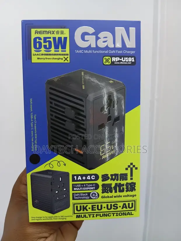Remax RP-U191 65W GaN Fast Charger & Universal Travel Adapter - 1