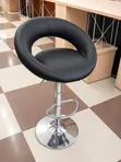 Modern Bar Stool - Black PU Leather - 1