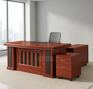 1800mm Executive Office Desk - Brown Mahogany