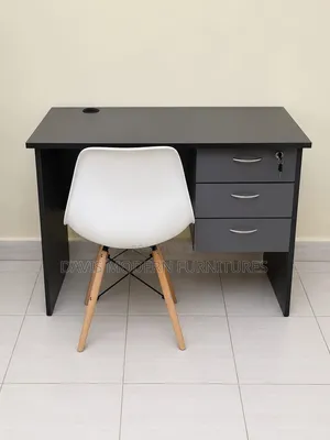 Compact Office Desk with 3 Drawers & Eames Chair