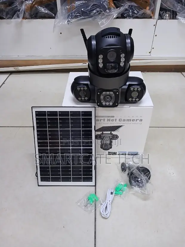 Kamera ya CCTV ya Solar ya V380 Pro yenye Lensi Tatu na WiFi ya Nje - 1