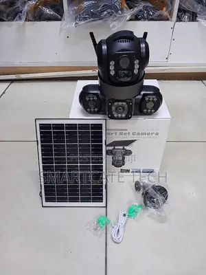 V380 Pro Triple Lens WiFi Solar Outdoor CCTV Camera