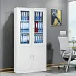 Double-Door Office Storage Cabinet - White Steel - 1