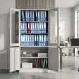 Double-Door Office Storage Cabinet - White Steel - 2