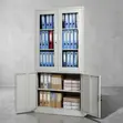 Double-Door Office Storage Cabinet - White Steel - 3