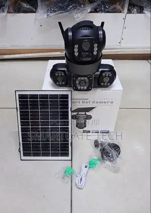 V380 Pro Triple Lens Solar CCTV Camera - Outdoor WiFi Security
