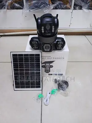 V380 Pro Triple Lens Solar CCTV Camera - PTZ, Night Vision