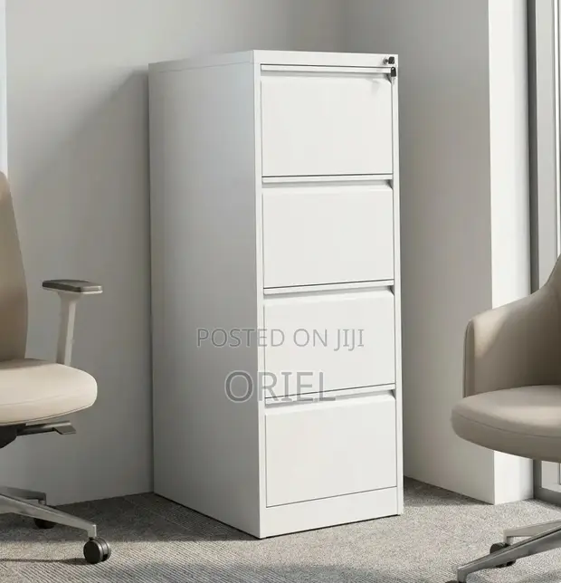 4-Drawer Vertical Storage File Cabinet - White - 1
