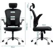 Adjustable Swivel Ergonomic Office Chair - Black - 1