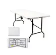 1.8m Foldable Outdoor Table - Plastic Top, Metal Frame - 2
