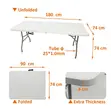 1.8m Foldable Outdoor Table - Plastic Top, Metal Frame - 5