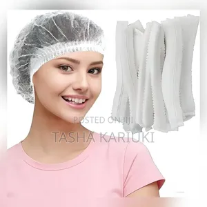 Neti za Nywele Zinazotupwa 100pcs | Non-Woven | Bluu & Nyeupe