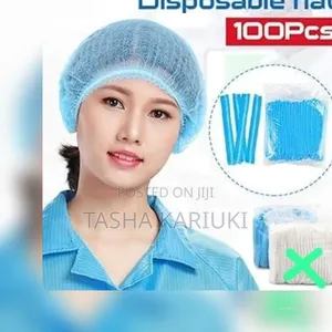 100PCS Mtandio za Nywele za Kujitupa - Bluu na Nyeupe
