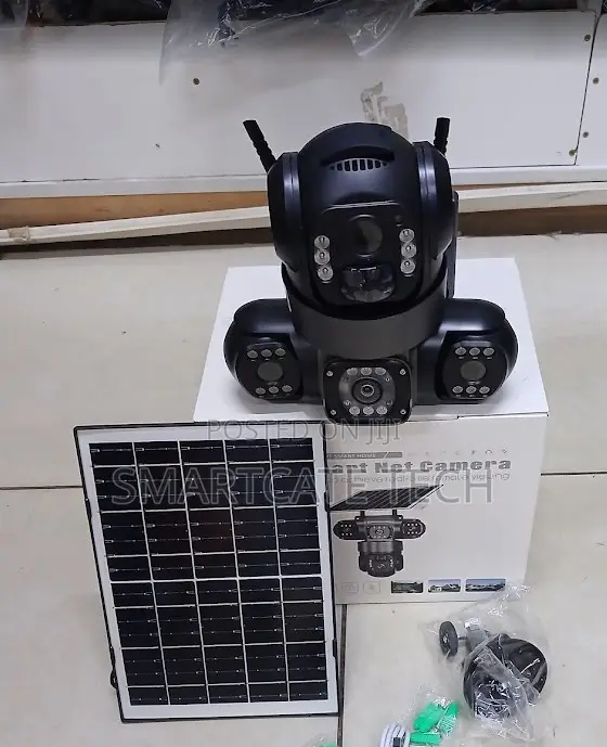 V380 Pro WiFi Solar CCTV Camera with Triple Lens & Night Vision - 1
