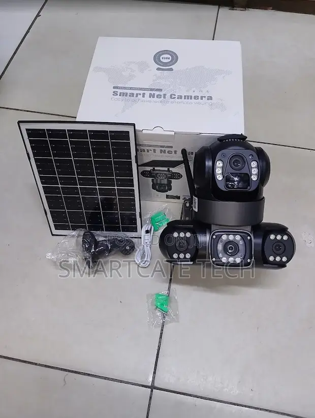 Kamera ya CCTV ya V380 Pro yenye Lensi 3 za Solar - 1