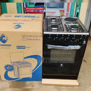 Euroken Standing Cooker 3 Gesi + 1 Umeme na Oven ya Umeme
