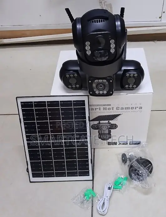 Kamera ya CCTV ya V380 Pro Triple Lens Solar WiFi - 1