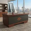 Mahogany Executive Modern Lockable Office Desk (1400mm) - 1