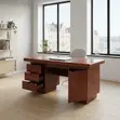 Mahogany Executive Modern Lockable Office Desk (1400mm) - 2