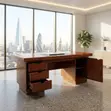 Mahogany Executive Modern Lockable Office Desk (1400mm) - 4