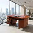 Mahogany Executive Modern Lockable Office Desk (1400mm) - 5