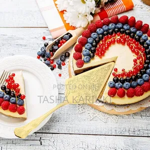 Cake Cutting Serving Set - Gold Stainless Steel
